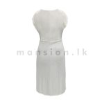 Front Twist Shimmer Midi Dress - White - Image 2