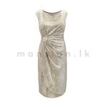 Side Knot Shimmer Midi Party Dress