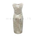 Cowl Neck Shimmer Midi Party Dress - Image 2