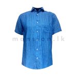 Small Check Printed Linen Shirt