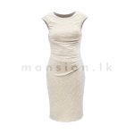 Stitch Pleat Detail Midi Party Dress - Silver
