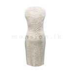 Stitch Pleat Detail Midi Party Dress - Silver - Image 2