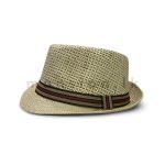 Two Tone Ribbon Mens Fedora Hat - Image 2