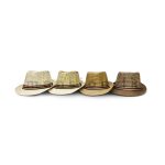 Two Tone Ribbon Mens Fedora Hat