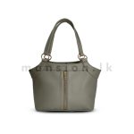 Zip Detail Pentagon Satchel Handbag - Image 9