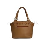 Zip Detail Pentagon Satchel Handbag - Image 4