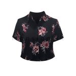 Floral Crop Shirt with Pants - Pink