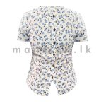 Back Open Linen Crop Top - Blue - Image 2