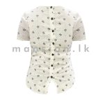 Back Open Linen Crop Top - White - Image 2