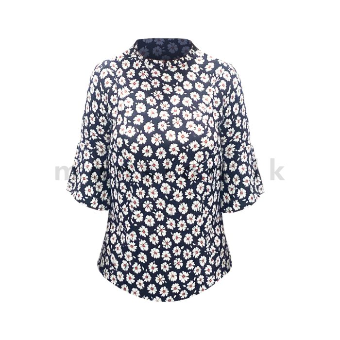 Elbow Length Flounce Sleeve Top - Image 1