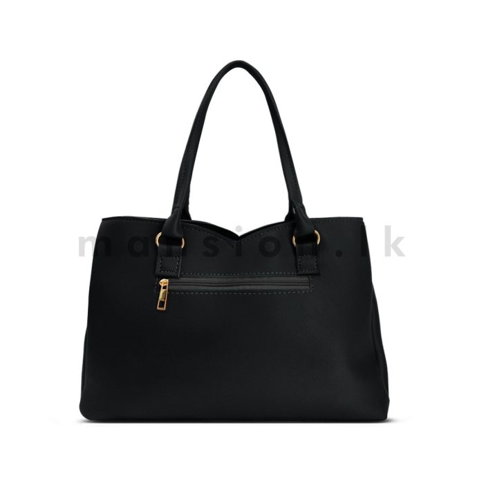 Slanted Front Zip Detail Satchel Handbag - Image 4
