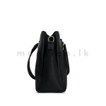 Slanted Front Zip Detail Satchel Handbag - Image 3