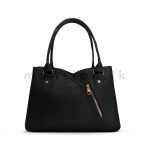 Slanted Front Zip Detail Satchel Handbag - Image 2