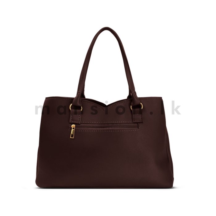 Slanted Front Zip Detail Satchel Handbag - Image 16