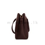 Slanted Front Zip Detail Satchel Handbag - Image 15