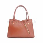 Slanted Front Zip Detail Satchel Handbag - Image 8