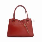 Slanted Front Zip Detail Satchel Handbag - Image 11