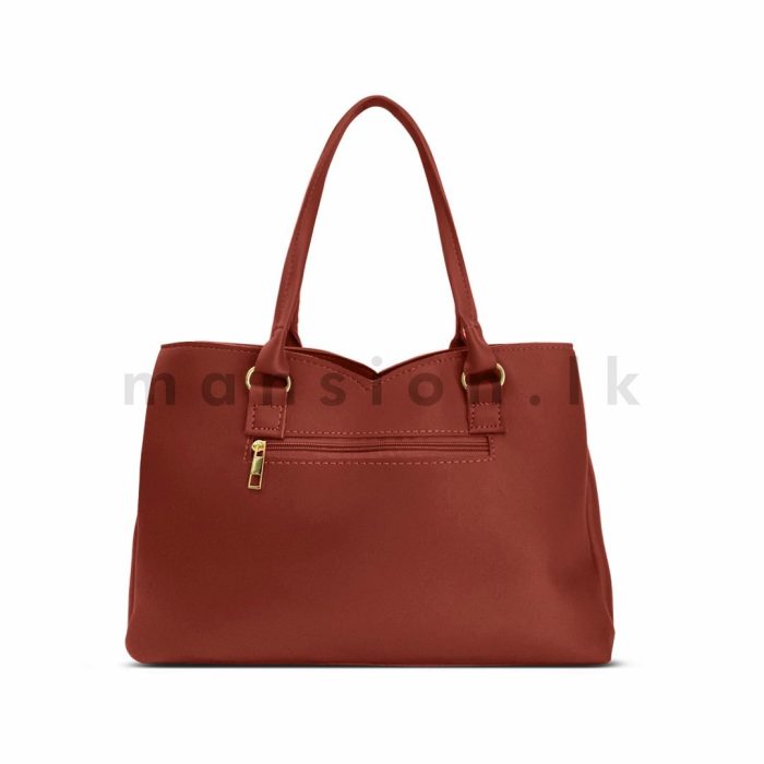 Slanted Front Zip Detail Satchel Handbag - Image 13