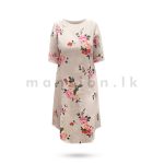 Printed Linen Dress - Pink - Image 5