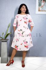 Printed Linen Dress - Pink - Image 3