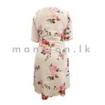 Printed Linen Dress - Pink - Image 4