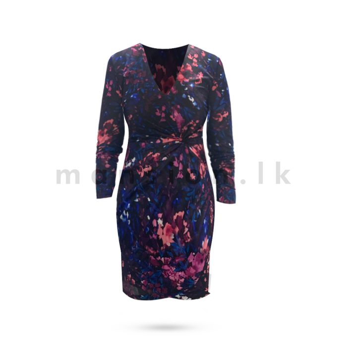 Side Knot Bodycon Dress - Purple - Image 4