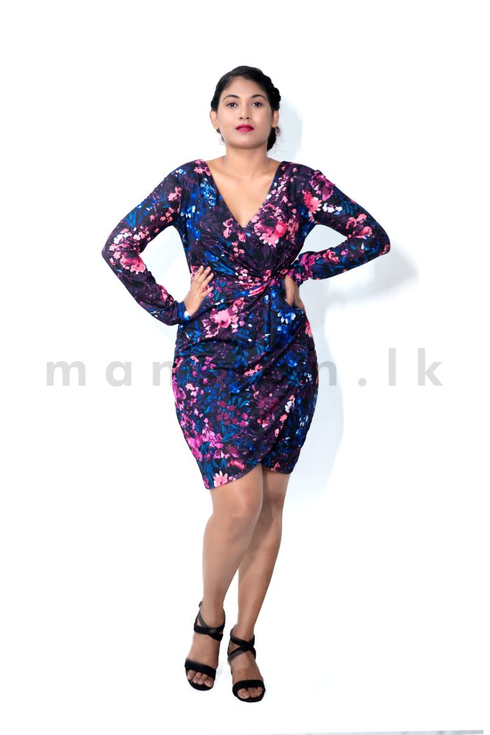 Side Knot Bodycon Dress - Purple - Image 3