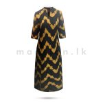 Half Sleeves Printed Dress - Black