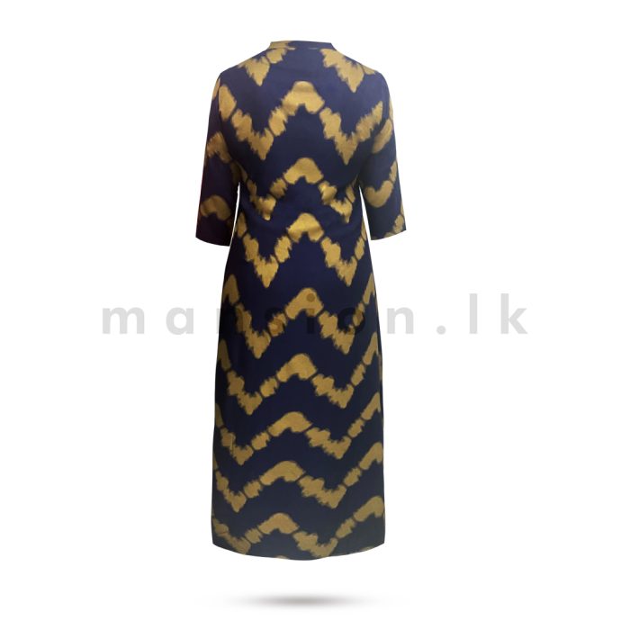 Half Sleeves Printed Dress - Blue - Image 3