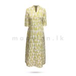 Half Sleeves Printed Dress - Yellow