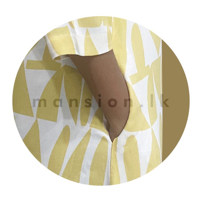 Half Sleeves Printed Dress - Yellow - Image 2