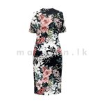 High Neck Bodycon Dress - Black - Image 2