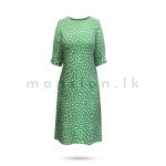 Printed Linen Dress - Green