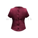 Back Open Linen Crop Top - Maroon - Image 2