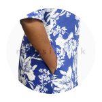 Printed Linen Dress - Blue - Image 3