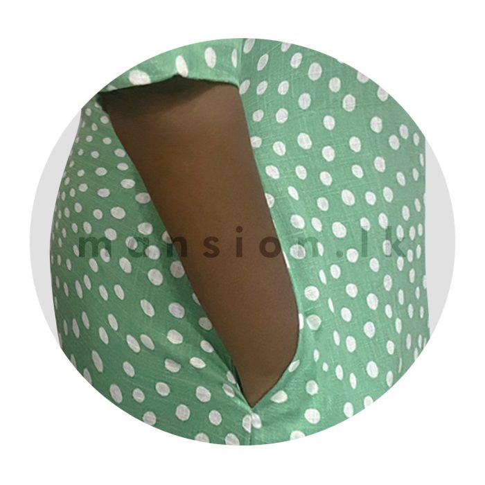Printed Linen Dress - Green - Image 3