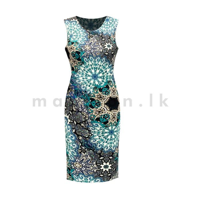 Sleeveless Bodycon Dress - Turquoise - Image 1