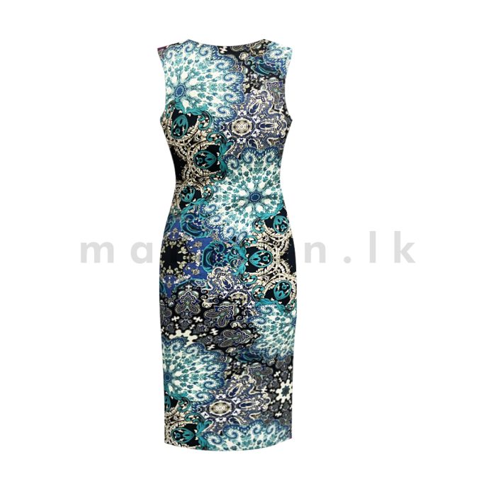 Sleeveless Bodycon Dress - Turquoise - Image 2