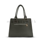 Straw Clip Detail Satchel Handbag - Image 13