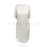 Plain Linen Dress - Plain White