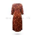 Slit Puff Sleeve Dress - Brown - Image 4