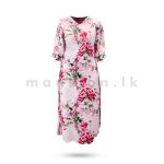 Slit Puff Sleeve Dress - Pink - Image 3