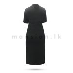 High Neck Bodycon Plain Dress - Black - Image 2