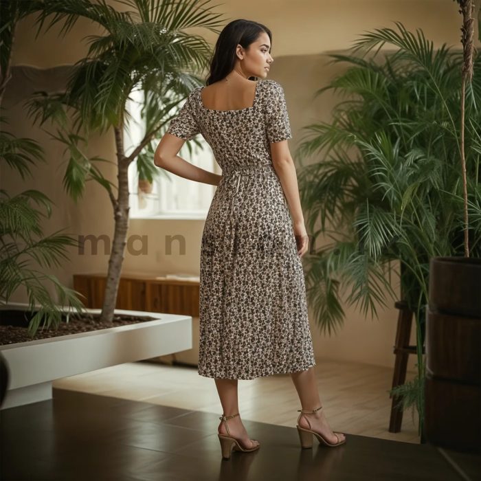 Button Open Long Dress - Image 3