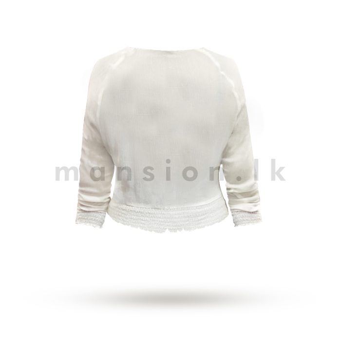 Long Sleeves White Crop Top - Image 4