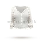 Long Sleeves White Crop Top - Image 2
