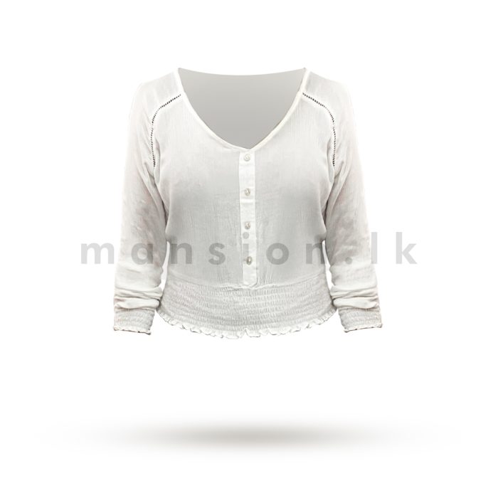 Long Sleeves White Crop Top - Image 2