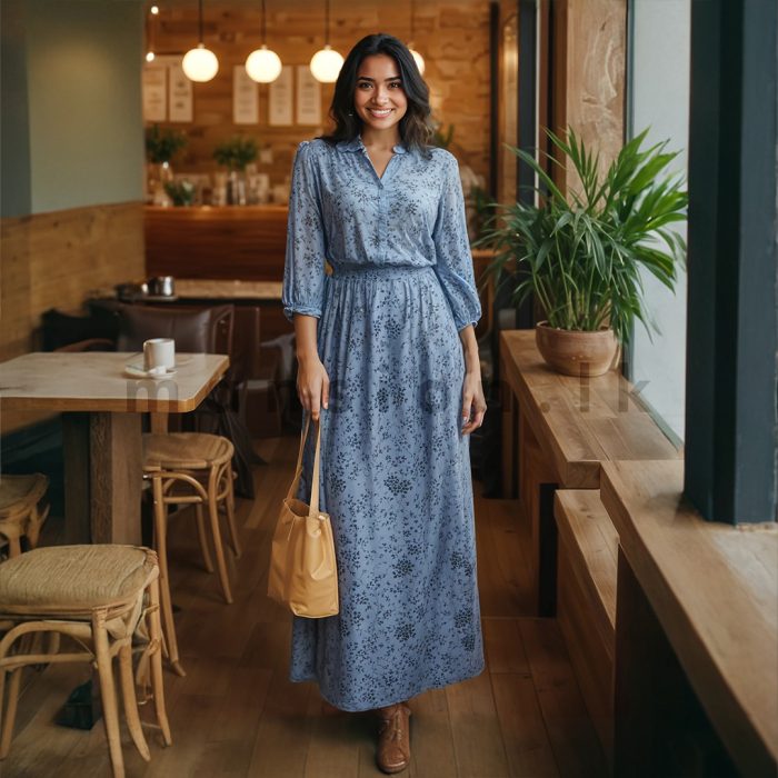 Blue Spots Maxi Dress - Image 1