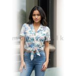 Front Knot Coconut Crop Shirt