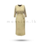 Side Knot Detail Shimmer Dress - Gold